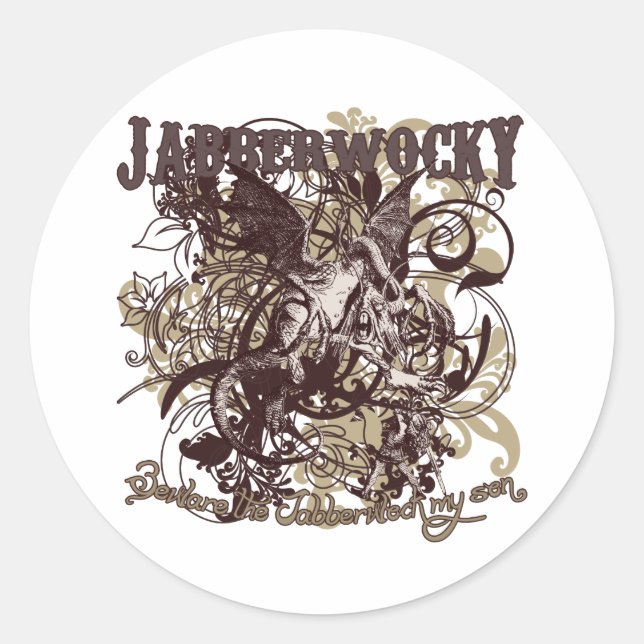 Sticker Rond Style carnivale Jabberwocky (Devant)