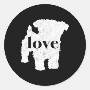 Sticker Rond Style d'amour Yorkiepoo