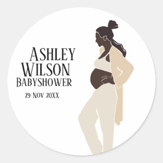 Sticker Rond Style de Baby shower de grossesse