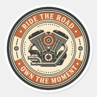 Sticker Rond Style de badge de moteur de moto rétro