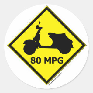 Sticker Rond style de scooter de 80 mpg