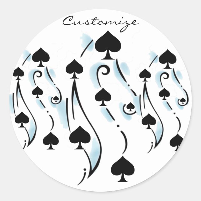 Sticker Rond Style de tatouage de Black Spins Thunder_Cove (Devant)