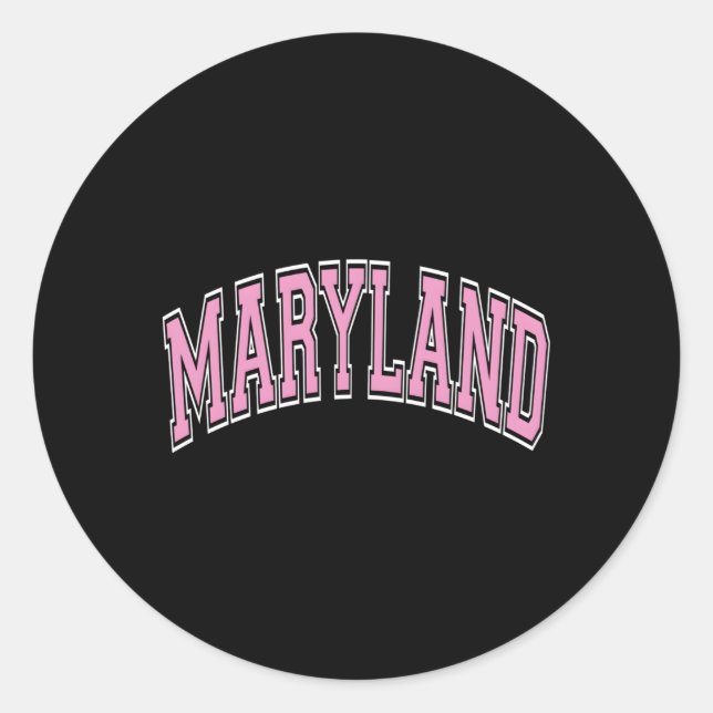 Sticker Rond Style de Varsity K du Maryland (Devant)