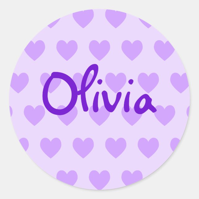 Sticker Rond Style d'écriture mignonne Personnalisé coeur viole (Devant)