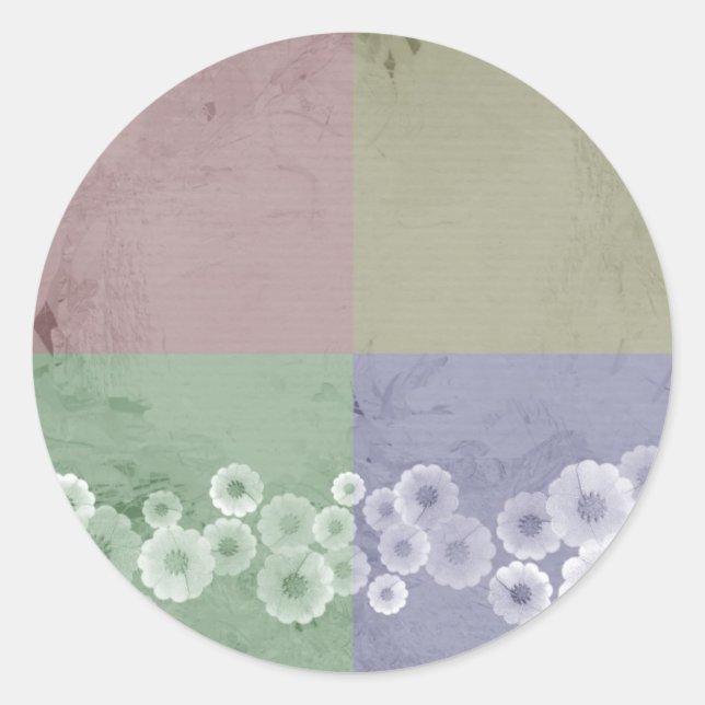 Sticker Rond Style Feng Shui avec Fleurs (Devant)