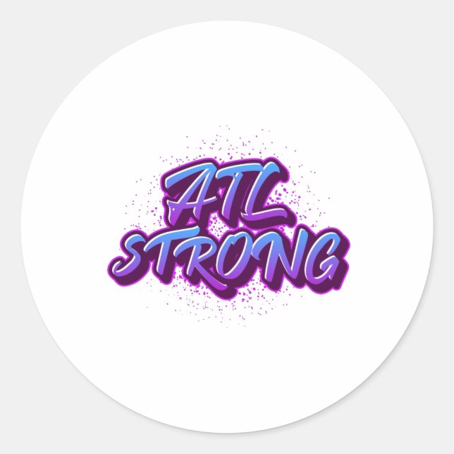 Sticker Rond Style Graffiti ATL Strong (Devant)