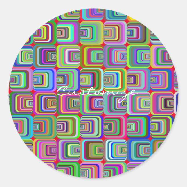 Sticker Rond Style hippie psychédélique super Thunder_Cove (Devant)