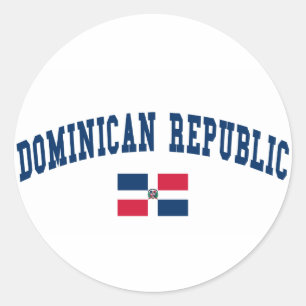 Sticker Rond Style République Dominicaine