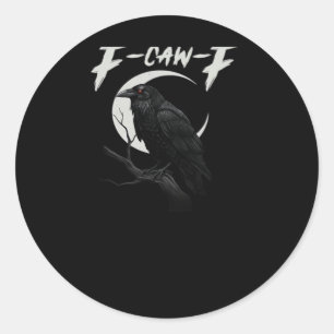 Sticker Rond Style Rétro Classique Corbeau Drôle