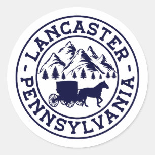 Sticker Rond Style Retro Vintage Lancaster PA