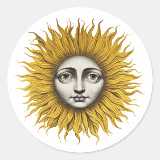 Sticker Rond Style Sun Fornasetti (Devant)