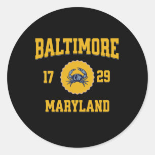 Sticker Rond Style universitaire Baltimore Maryland College