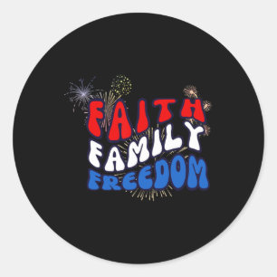 Sticker Rond Style vintage 4 juillet Usa Independence Day Pat