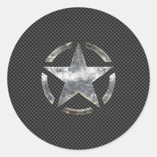Sticker Rond Style vintage de fibre de carbone d'étiquette de