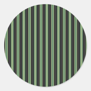Sticker Rond Style Vintage Olive Sage Vert noir 3D rayé