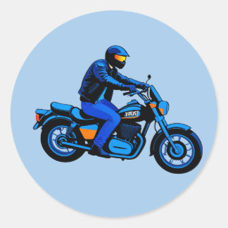 Sticker Rond Stylish Motorcycle Rider