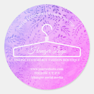 Sticker Rond Styliste de mode florale violette élégante