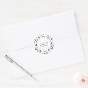 Sticker Rond Styliste Pastel Floral Hair Styliste Merci feutré