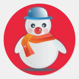 Sticker Rond Suave Snowman