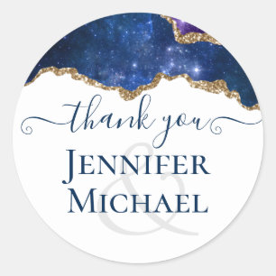 Sticker Rond Sublime Agate Blue Gold MARIAGE SUITE