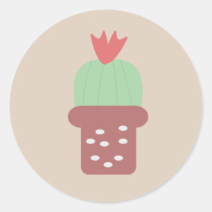 Sticker rond Succulent Cactus du désert classique