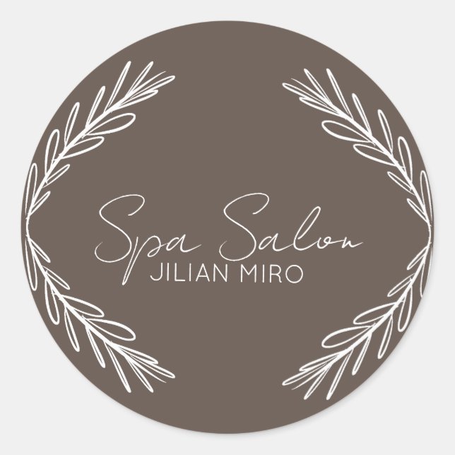 Sticker Rond Succursale Salon Beauty Studio Brown (Devant)