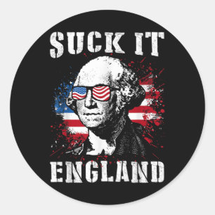 Sticker Rond Suck It England Funny 4 juillet Memorial Day