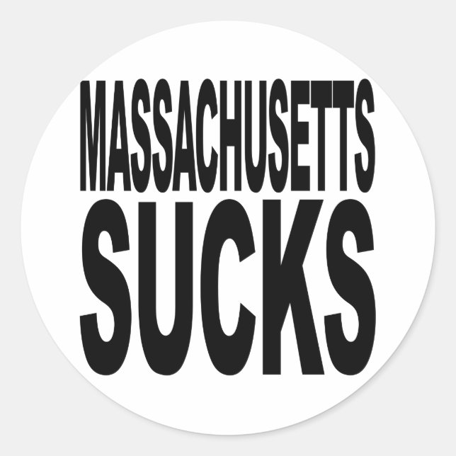 Sticker Rond Sucks du Massachusetts (Devant)