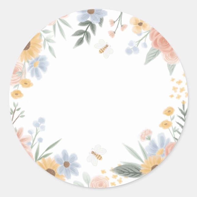 Sticker Rond Sucré comme le Baby shower Can Bee (Devant)