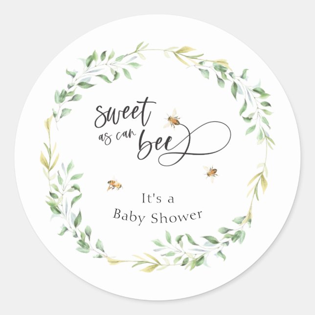 Sticker Rond Sucré comme peut être Baby shower (Devant)