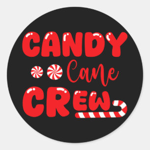 Sticker Rond Sucre de canne Équipage jumelé famille bonbon Love
