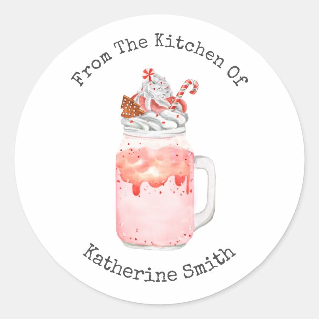 Sticker Rond Sucre de canne Peppermenthe Milkshake De La Cuisin (Devant)