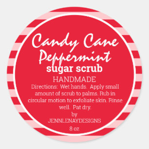 Sticker Rond Sucre de canne Peppermenthe Sugar Scrub Maison per