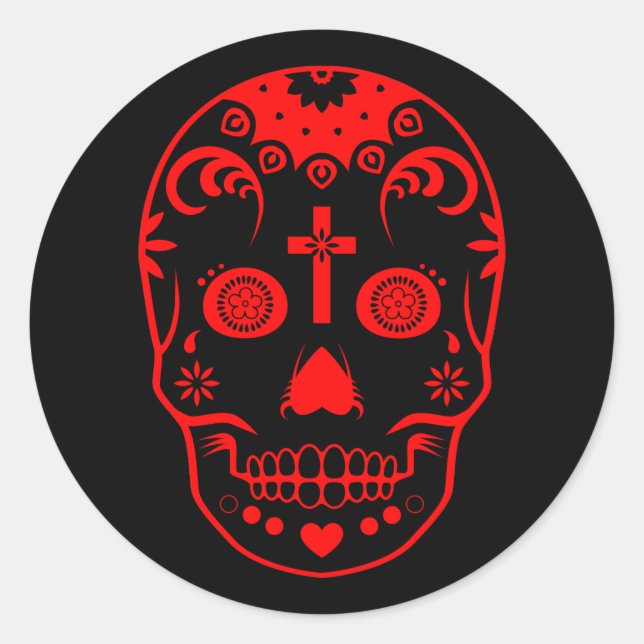 Sticker Rond sucre skullz : 2 (Devant)
