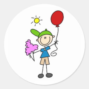 Sticker Rond Sucrerie et ballons de coton à l'autocollant just