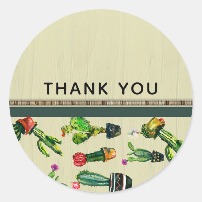 Sticker Rond Sud-Ouest Cactus Plante naturel Rustique Favoriser (Devant)