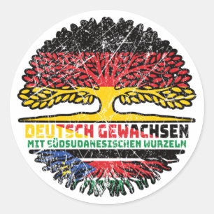 Sticker Rond Südsudan Südsudanesisch Deutsch Deutschland Baum