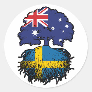 Sticker Rond Suède Australie Australie Australie racine arbre