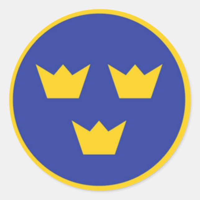 Sticker Rond Suédois Tre Kroner (Devant)