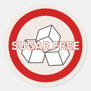 Sticker Rond Sugar Free Food Allergy Alert Classic