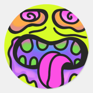 Sticker Rond Sugar Zombie Pop Art