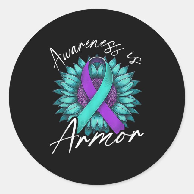 Sticker Rond Suicide Awareness Suicide Prevention Suprt Survivo (Devant)