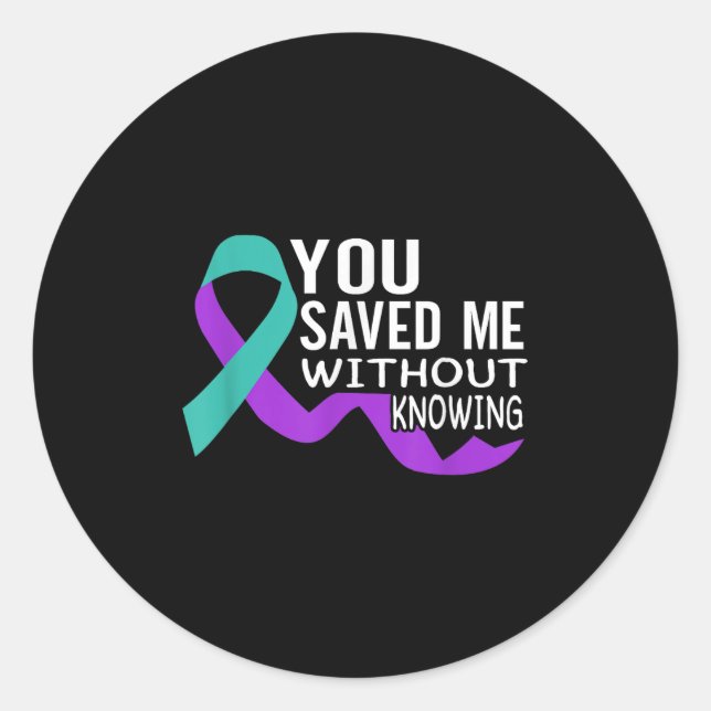 Sticker Rond Suicide Awareness Suicide Prevention Suprt Survivo (Devant)