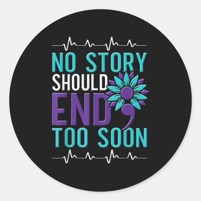 Sticker Rond Suicide Awareness Suicide Prevention Suprt Survivo (Devant)