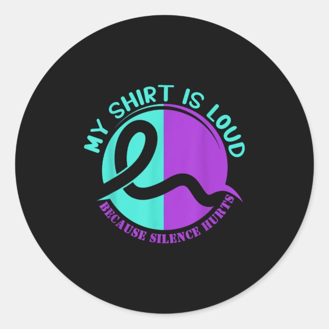 Sticker Rond Suicide Awareness Suicide Prevention Suprt Survivo (Devant)