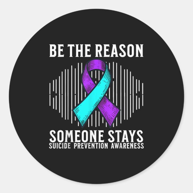 Sticker Rond Suicide Awareness Suprt Suicide Prevention Awarene (Devant)