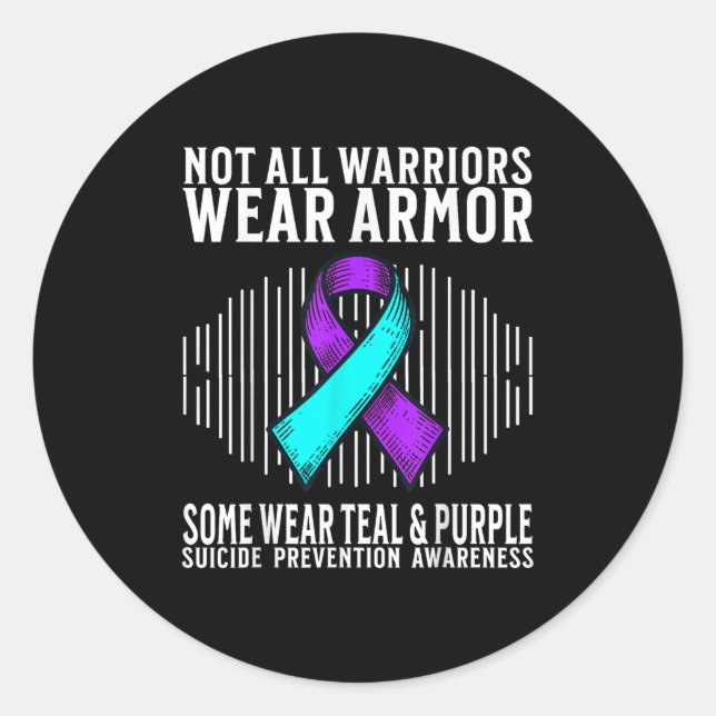 Sticker Rond Suicide Awareness Warrior Suicide Prevention Aware (Devant)