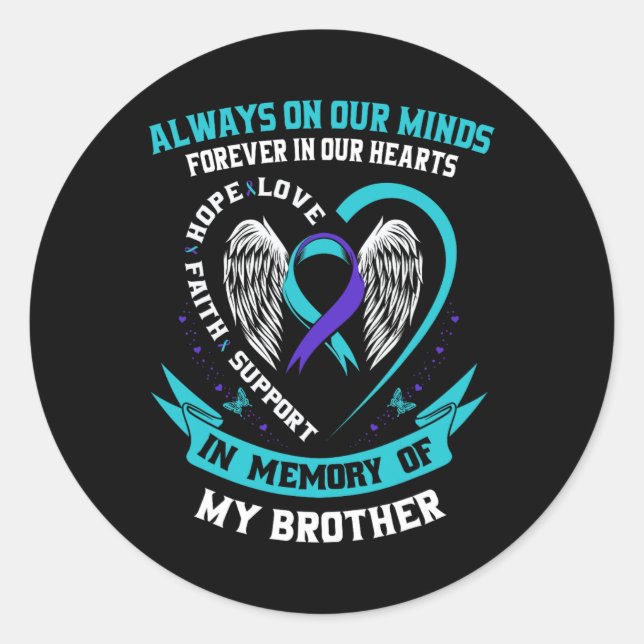 Sticker Rond Suicide Sensibilisation Chemise Frère Hommes Femme (Devant)