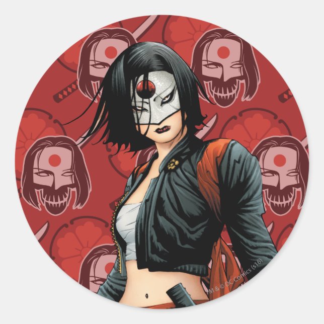 Sticker Rond Suicide Squad | Katana Comic Book Art (Devant)