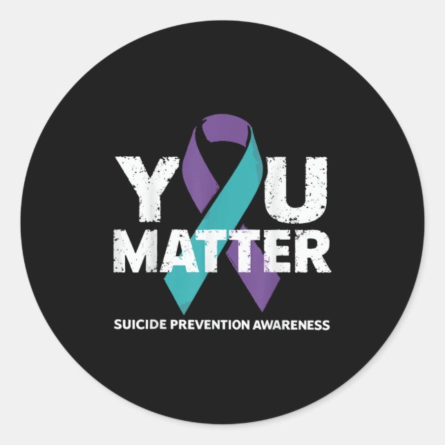 Sticker Rond Suicides Prevention Shirts Suicide Awareness  (Devant)